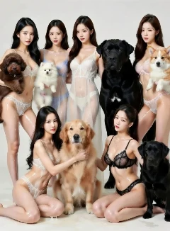 美女与爱犬的日常